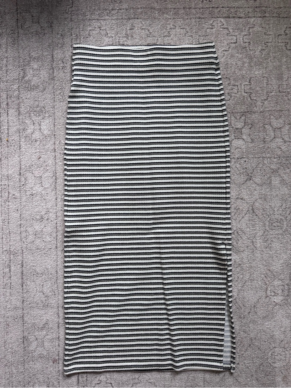 Women’s Striped Textured Knit Midi Skirt, Size XS